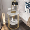 Gold Round Marble Coffee Table Entryway Side Accent Table Photo Vase Nightstand