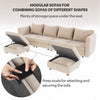 Flamaker Cord Corner Sofa Suite Set Footstool 3 Seater Grey Blue Beige Chairs