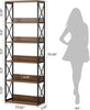 5-Tier Industrial Bookshelf, 70-Inch Tall Etagere Bookcase with Open Shelves