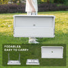 Outdoor Folding Ice Cooler Table with Extra Storage Shelf, Ice Tables