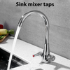 Sink Mixer Taps Swivel Spout Single Lever Tap Mono Chrome Faucet Modern Kitchen