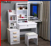 Dressing Table with Led Lights Large Mirror Drawer Desk Ambient Lock + Stool UK