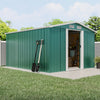 Backyard Storage Shed 10 x 8ft Tool House &Free Base Apex Roof Garden Shed Green