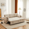 Pull Out Sofa Bed L Shape Corner Sofa with Reversible Chaise with Storage Beige