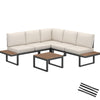 Garden Furniture Set Outdoor Corner Sofa Coffee Table Side Shelves Cushions