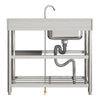 Commercial Stainless Steel 1.0 Bowl Sink Catering Kitchen WorkTable&Drainer Unit