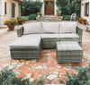 Rattan Corner Furniture Sofa L-Shaped 4 Seater Table Indoor/Outdoor Patio Garden