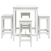5 Piece Garden Bar Set White Solid Wood Pine K3Y6