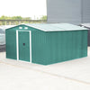 12 x 10ft Heavy Duty Metal Garden Shed Apex Roof Outdoor Tool Storage Box House