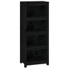 CIADAZ Book Cabinet Black 50x35x125.5 Solid Wood Pine, Bookcase, Book G7M5