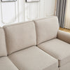3 Seater Sofa Couch Linen Fabric Settee for Living Room & Office Studded (Beige)