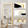 Oversize Anti-Fog LED Bathroom Mirror with Illuminated Lights Elegant Gold Edge