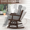 Outdoor Carbonized 2-Seat Wood Rocking Bench Garden Double Rocking Chair