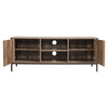 Modern Wooden Metal Frame TV Tele Stand Unit Cabinet With 2 Doors&Open Storage
