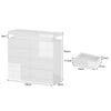 High Gloss Chest of 8 Drawers White with RGB LED Lights Bedroom Bedside Cabinet