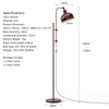 Industrial Tall Floor Lamp Metal Frame Adjustable Rustic Lamp 180° Lampshade