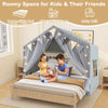3-4 Kids Large Play Tent House Kids Play Tent w/Star Lights-Grey