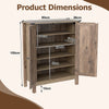 Freestanding Wooden Shoe Rack with Adjustable Shelves-Old Oak