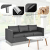 Faux Leather Upholstered Sofa Convertible Sectional Sofa Couches Living Room