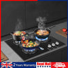 OYAJIA 58cm Black 3 Burner Gas On Glass Hob With Cast Iron Pan Stands UK