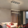 Rectangular Crystal Chandelier Ceiling Lamp Raindrop Light Dining Room Kitchen