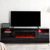 71"TV Stand Media Console Entertainment Center 32"Fireplace Insert Remote Heater