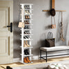 10 Tier Narrow Shoe Rack Wooden Shoe Shelf Vertical Tall Slim Storage Organizer