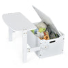 3-in-1 Kids Table and Chair Set Children Activity Bench Wooden Toy Storage Box