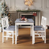 Classic Solid Wooden Grey Dining Table and Chairs Set 4 Seats Kitchen Furniture