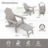 Folding Adirondack Chair Fire Pit Chair with Adjustable Backrest Grey