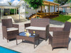 Rattan Sofa Table Chair Garden Furniture Outdoor Patio set 4 Piece brown
