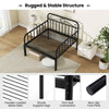 Metal Daybed Extendable Sofa Bed with Trundle for Adults and Guests Black