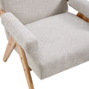 Modern Armchair Sofa Lounge Accent Linen Fabric Wood Frame Comfy Reading Chair
