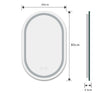 Illuminated Bathroom Mirror with LED Lights Wall Mounted Demister Touch Sensor