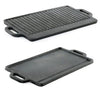 Reversible Cast Iron Griddle & Grill Pan Skillet BBQ Plate Hob Stove Hot Pans UK