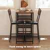 Bar Table Set 3 Piece Stools Shelves Industrial Dining Breakfast Table for Home