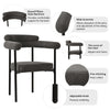 Modern Dining Chairs set of 4 Grey Faux Suede Upholstered Padded Seat Armchairs