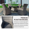 Luxury Garden 4 Seater 115cmx73cm = Round Dining Set - Outdoor Rattan Furniture