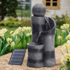 Outdoor Solar Garden Water Feature Auto Water Flowing Rockery Fountain w/ Lights