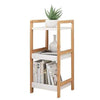 Bamboo Ladder 3 Tier Shelf Unit Bookcase Living Room Storage Shelving Display