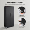 Metal Storage Cabinet Rolling Garage Storage Cabinet 4 Adjustable Shelves