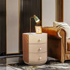 Retro Round Nightstand 3 Drawer Chest of Drawer Cabinet Accent End Table Bedroom