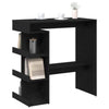 Black Oak Bar Table with Storage Rack, 100x50x101.5 cm