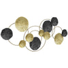 Metal Wall Art with Lotus-Leaf Design, Hanging Wall Sculpture for Living Room
