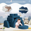 Blue Kids Play Couch Set Fold Out Modular Sofa Modular Couch for Playrooms etc