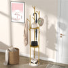 Metal Hall Tree Clothes Stand Coat Rack Hat Handbag Hanger with 3 Shelves