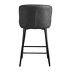2 Pcs Faux Leather Bar Stools Diamond Seat Dining Room Chairs Metal Legs