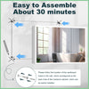 Bathroom LED Mirror Cabinet Demister Sensor Dimmable LED Lights Cupboard