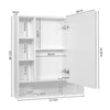 LED Bathroom Mirror Cabinet 3 Color Dimmable Light with Storage Shelves 72x80cm