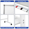 Double-Sided Magnetic Mobile Whiteboard Adjustable Mobile Rolling Erase Board